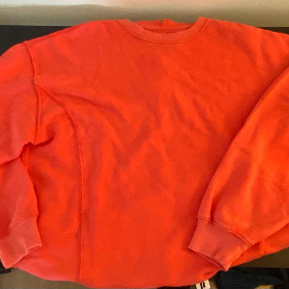 Aerie oversized distressed sweatshirt red/orange NWT size xs